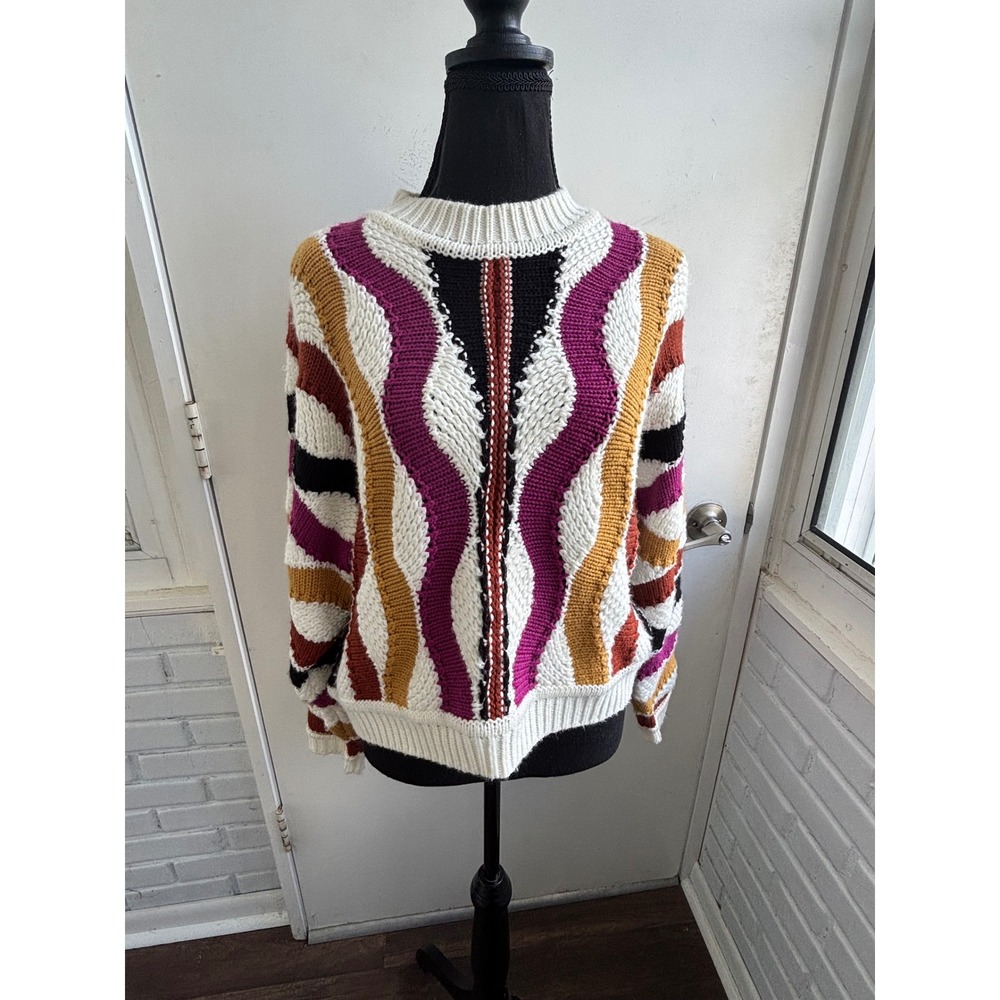 Rue‎ Mazarine Paris Tribale Wool Blend Cropped Sweater Size S/M layered luxury